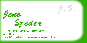 jeno szeder business card